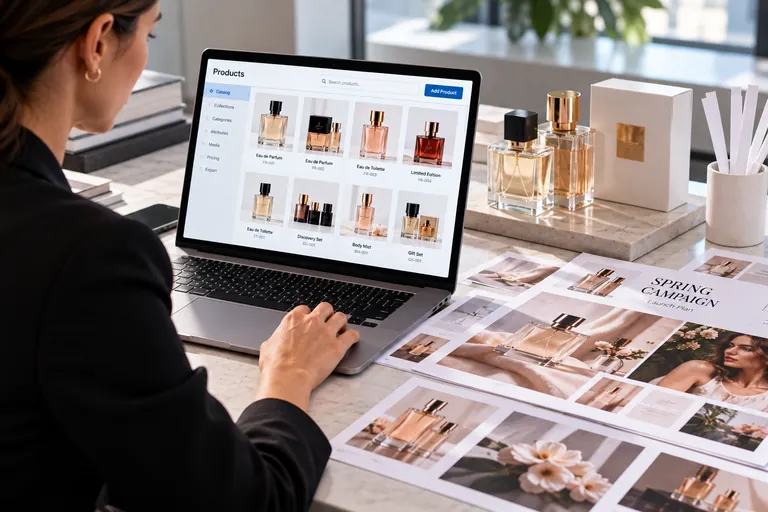 Beauty brand sales kit and printed product catalog